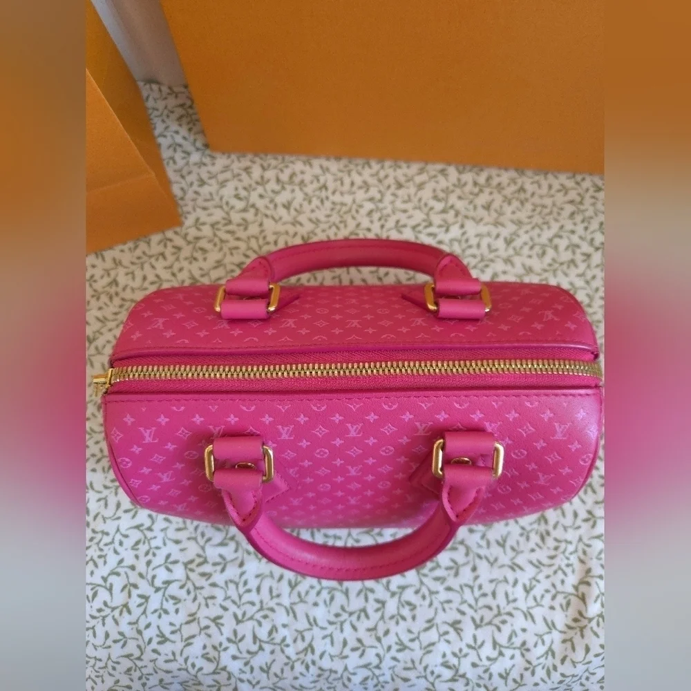 Louis Vuitton Nanogram Speedy Bandouliere 20 – Hot Pink, Ultra Rare, Full Set